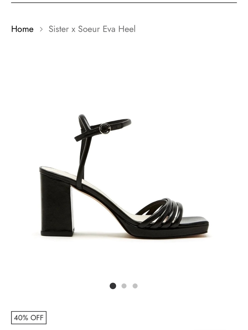 Eva Strappy Block Heel in Black